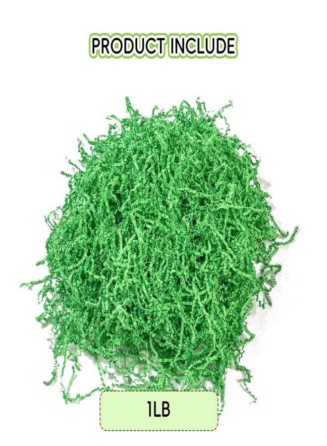 CIPOWM 16oz Easter Grass Crinkle Cut Paper Shred, Green Raffia Paper Shred Filler Shredded Paper Grass for Gift Wrapping Craft DIY Gift Bag Box Filling Party Supply(Green - Image 2