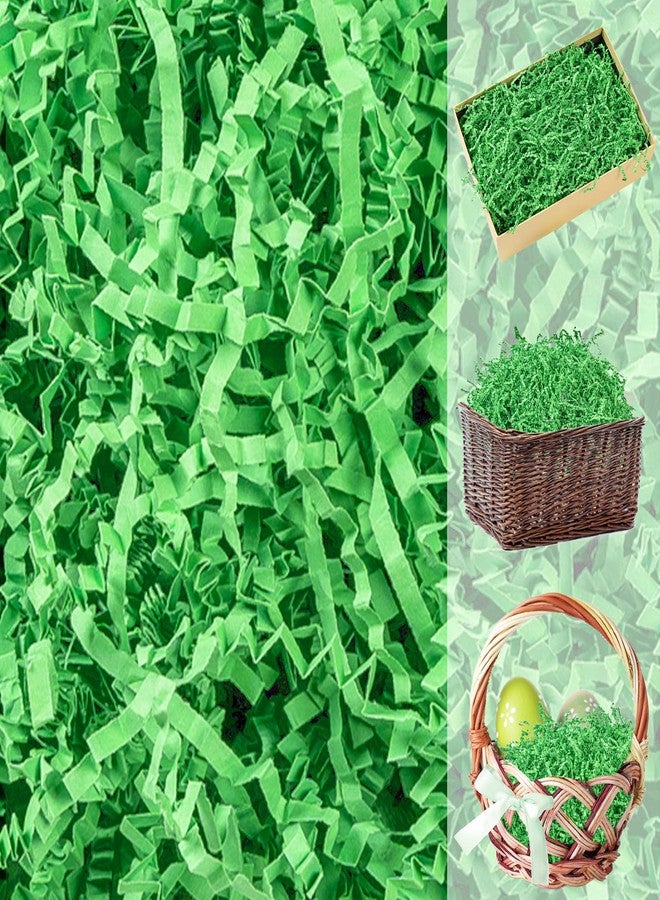 CIPOWM 16oz Easter Grass Crinkle Cut Paper Shred, Green Raffia Paper Shred Filler Shredded Paper Grass for Gift Wrapping Craft DIY Gift Bag Box Filling Party Supply(Green - Image 1