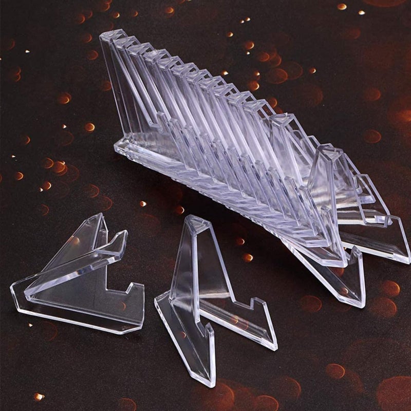 15 Pcs Mini Clear Acrylic Coin Display Easel Stand Holder For Badges Accessories - Image 5