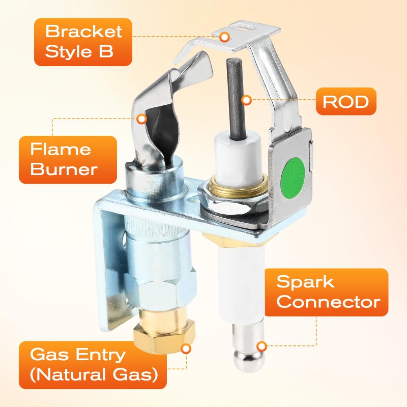 Lemfema Q345A1305 Target Type Pilot Burner, Natural Gas and Propane Pilot Burner Assembly, Compatible with Honeywell The S86, S860, S8610, S8670 Intermittent Pilot Systems - Image 3