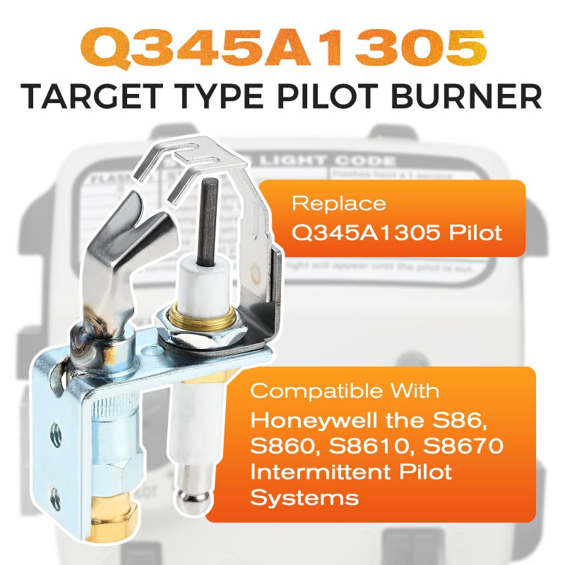 Lemfema Q345A1305 Target Type Pilot Burner, Natural Gas and Propane Pilot Burner Assembly, Compatible with Honeywell The S86, S860, S8610, S8670 Intermittent Pilot Systems - Image 4
