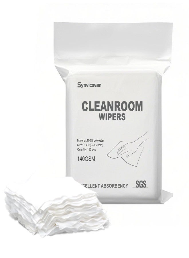 Synvicovan Cleanroom Wipers 9"x9"(150 Pcs, 100% Polyester, Class 100, 140GSM) Double Knit 100% Lint Free Cloths with Ultra-fine Filaments, Laser Sealed Edge Ultra-Soft Wipers - Image 1