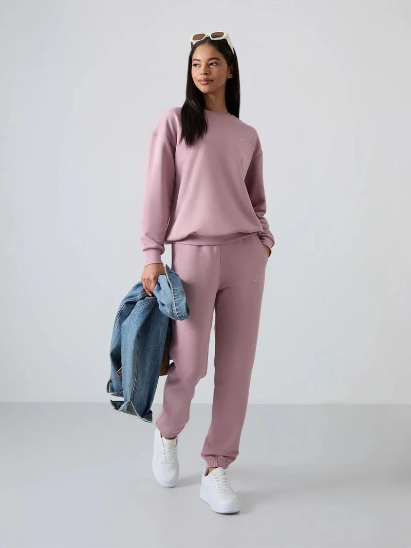 TOMMYLIFE TOMMY Oversized Sweatshirt And Elastic Hem Pants Set