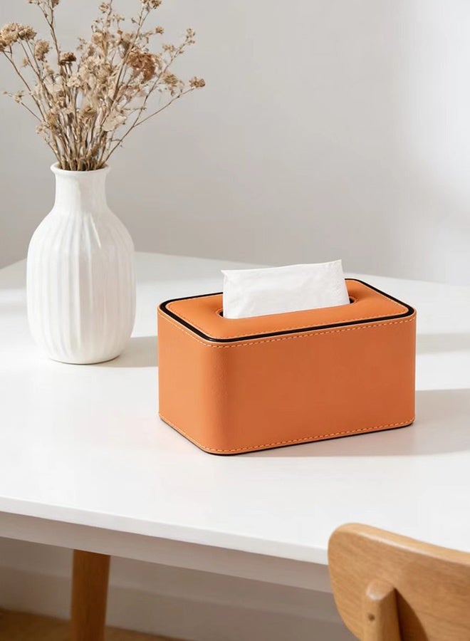 JCB CHIC Tissue Box Cover PU Leather,Toilet Paper Holder, Rectangle Tissue Holder, Tissue Box Dispenser & Storage, Napkin Paper Towel Holder for Bathroom Kitchen - Image 1