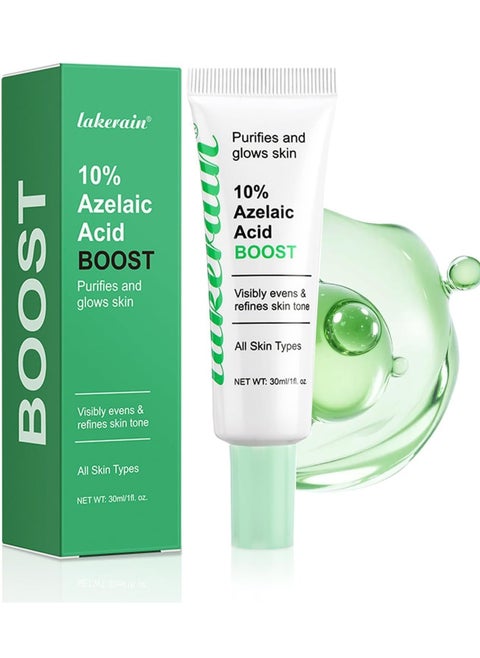 Azelaic Acid Serum 10% with Licorice Root (30ml), Lightweight Formula for Uneven Skin Tone, Dark Spots, and Acne Marks – Refines Skin Texture, Reduces Pimple Breakouts, Blackheads, Pigmentation