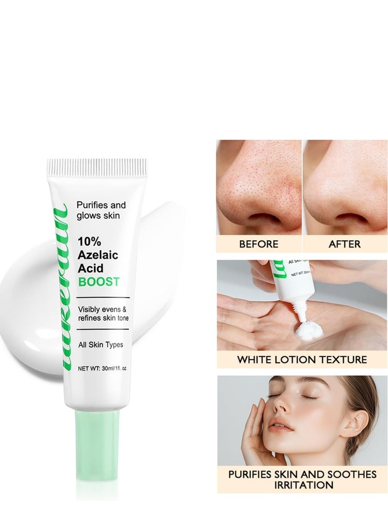 lakerain - Azelaic Acid Serum 10% with Licorice Root (30ml), Lightweight Formula for Uneven Skin Tone, Dark Spots, and Acne Marks – Refines Skin Texture, Reduces Pimple Breakouts, Blackheads, Pigmentation - Image 1