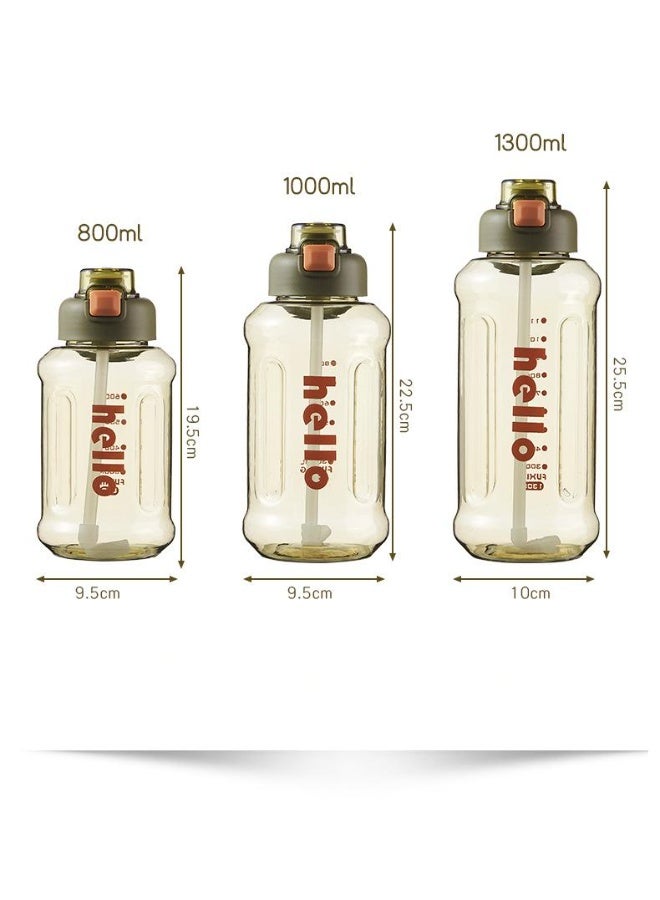 جين لى تشيانغ زجاجة مياه سعة 1300 مل مع قشة، مصنوعة من مادة البولي كربونات، خالية من مادة BPA، مناسبة للرياضة واللياقة البدنية والصالات الرياضية والسفر - Image 5