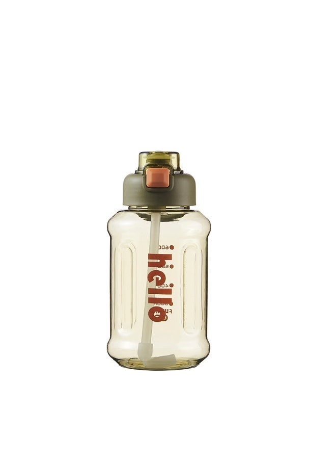 جين لى تشيانغ زجاجة مياه سعة 1300 مل مع قشة، مصنوعة من مادة البولي كربونات، خالية من مادة BPA، مناسبة للرياضة واللياقة البدنية والصالات الرياضية والسفر - Image 1