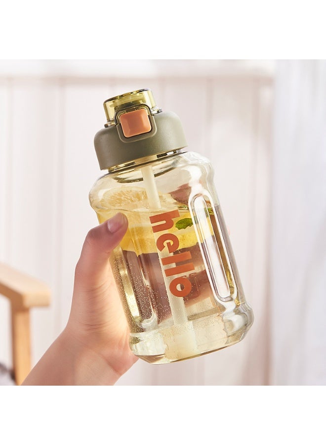 جين لى تشيانغ زجاجة مياه سعة 1300 مل مع قشة، مصنوعة من مادة البولي كربونات، خالية من مادة BPA، مناسبة للرياضة واللياقة البدنية والصالات الرياضية والسفر - Image 3