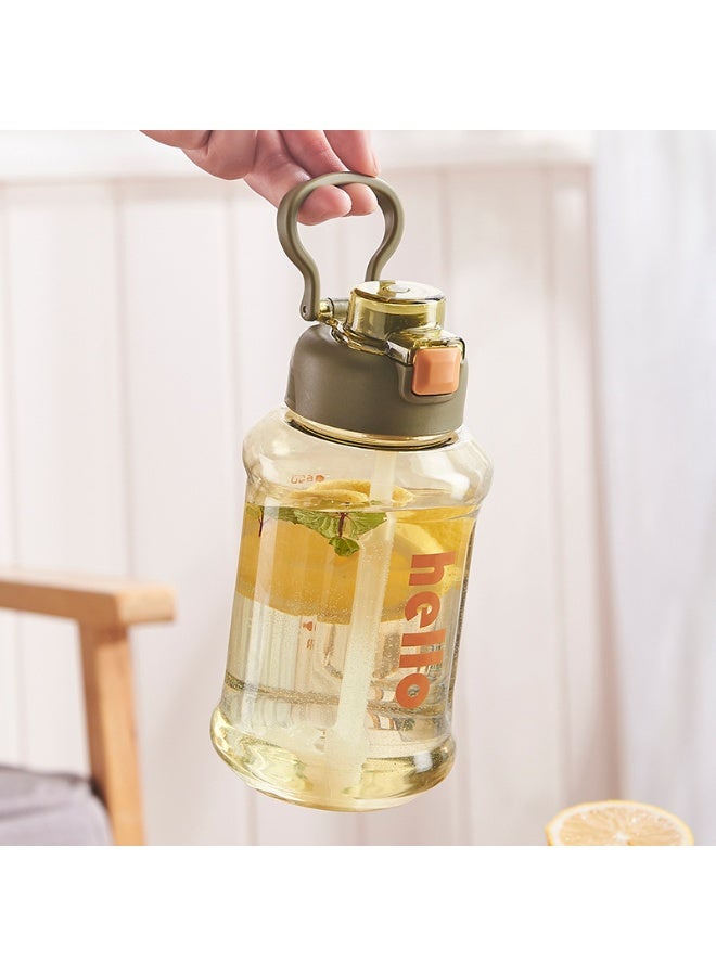 جين لى تشيانغ زجاجة مياه سعة 1300 مل مع قشة، مصنوعة من مادة البولي كربونات، خالية من مادة BPA، مناسبة للرياضة واللياقة البدنية والصالات الرياضية والسفر - Image 4