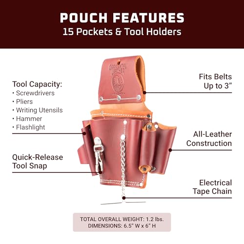 Occidental Leather Electrician’s Tool Pouch - 15 Pockets & Tool Holders - Made in USA - Image 3