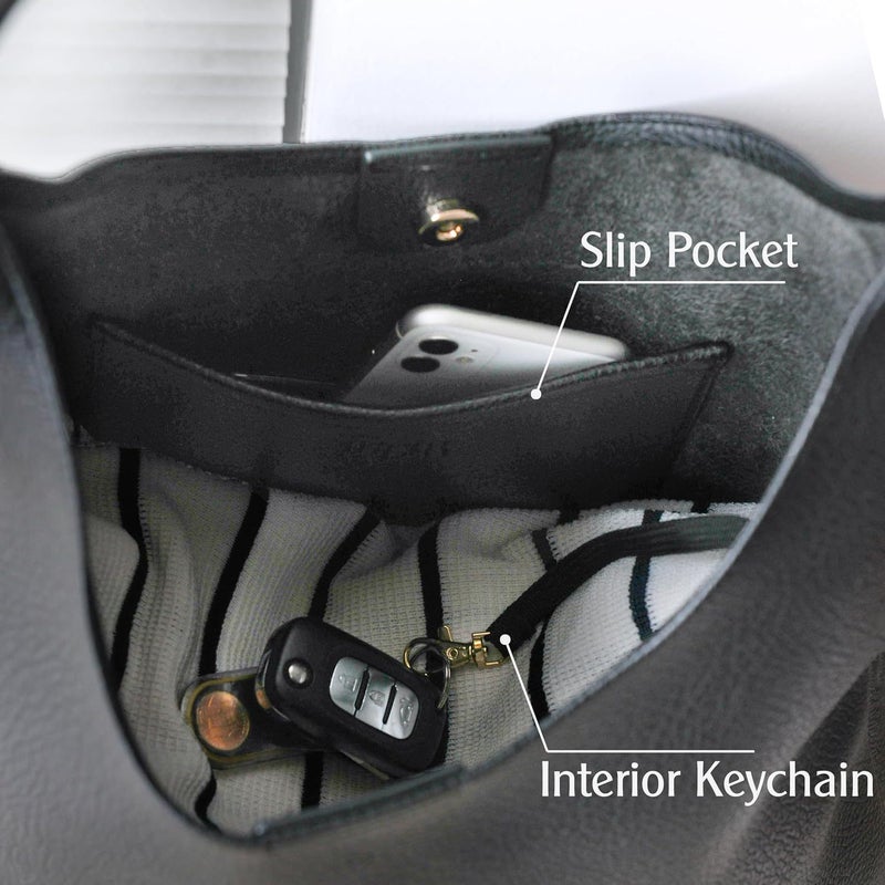 Women's Soft PU Leather Bucket Bag with Magnetic Closure and Velvet Lining - Image 2