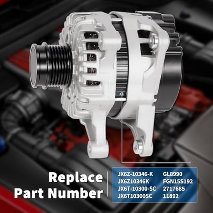 Lazenta JX6Z10346K High Output Alternator 180A 12V,Compitable with 2021-2023 Ford Escape L3 1.5L,2021 2022 2023 Bronco Sport 1.5L,Replacement JX6Z-10346-K,JX6T-10300-SC,JX6T10300SC,GL8990 - Image 3