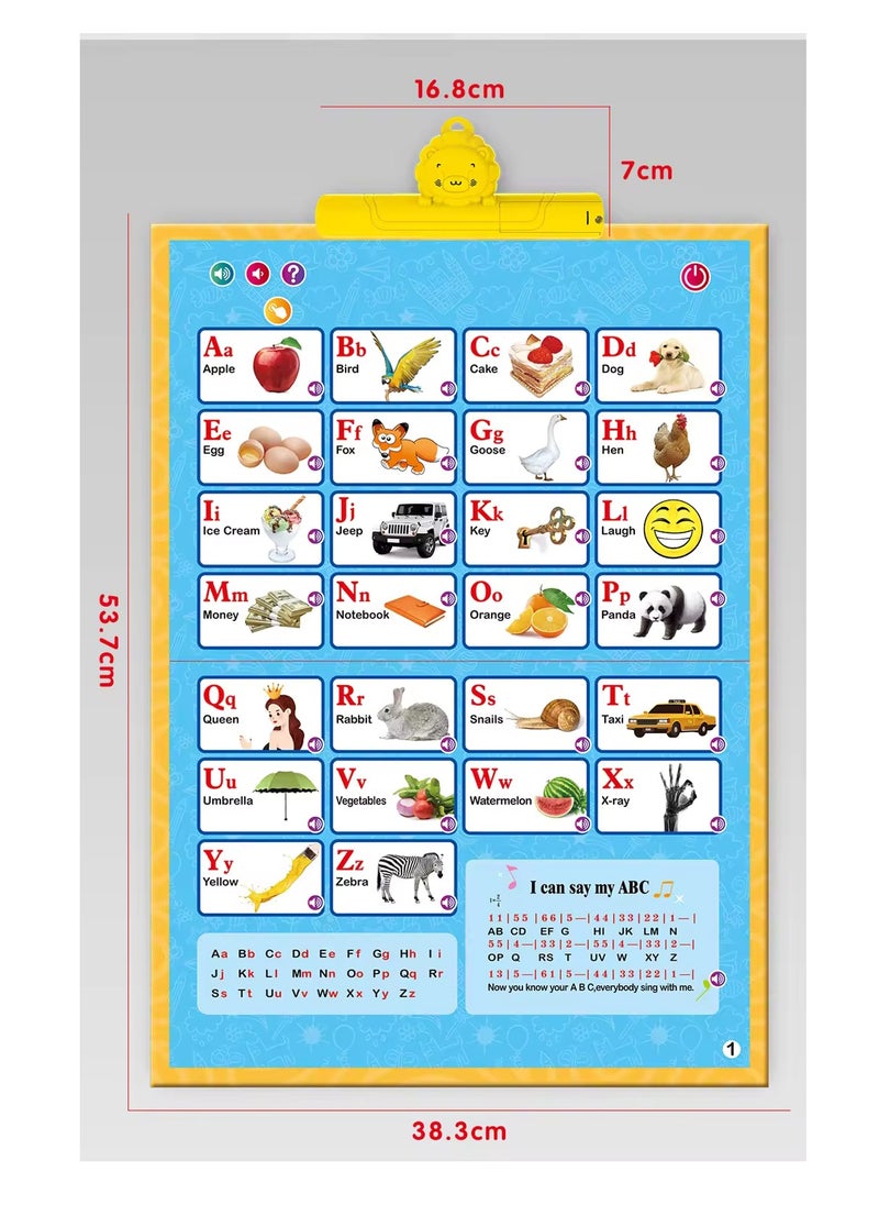 Toyland مخطط حائط أبجدي تفاعلي إلكتروني متعدد الوظائف 13 في 1، ABC الناطق و123s والموسيقى والبيانو للأطفال، ألعاب علاج النطق  - Image 4