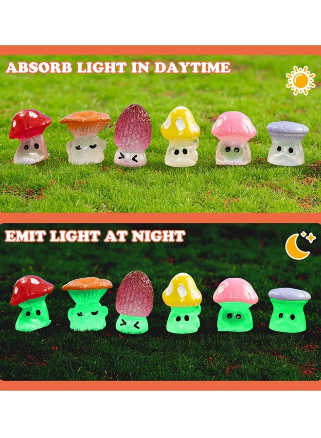 12 PCS Glow in the Dark Mushroom Car Dashboard Decorations Cute Mushroom Decorations Rearview Mirror Decorations Cute Car Interior Dashboard Accessories Suitable for Home and Office - Image 5