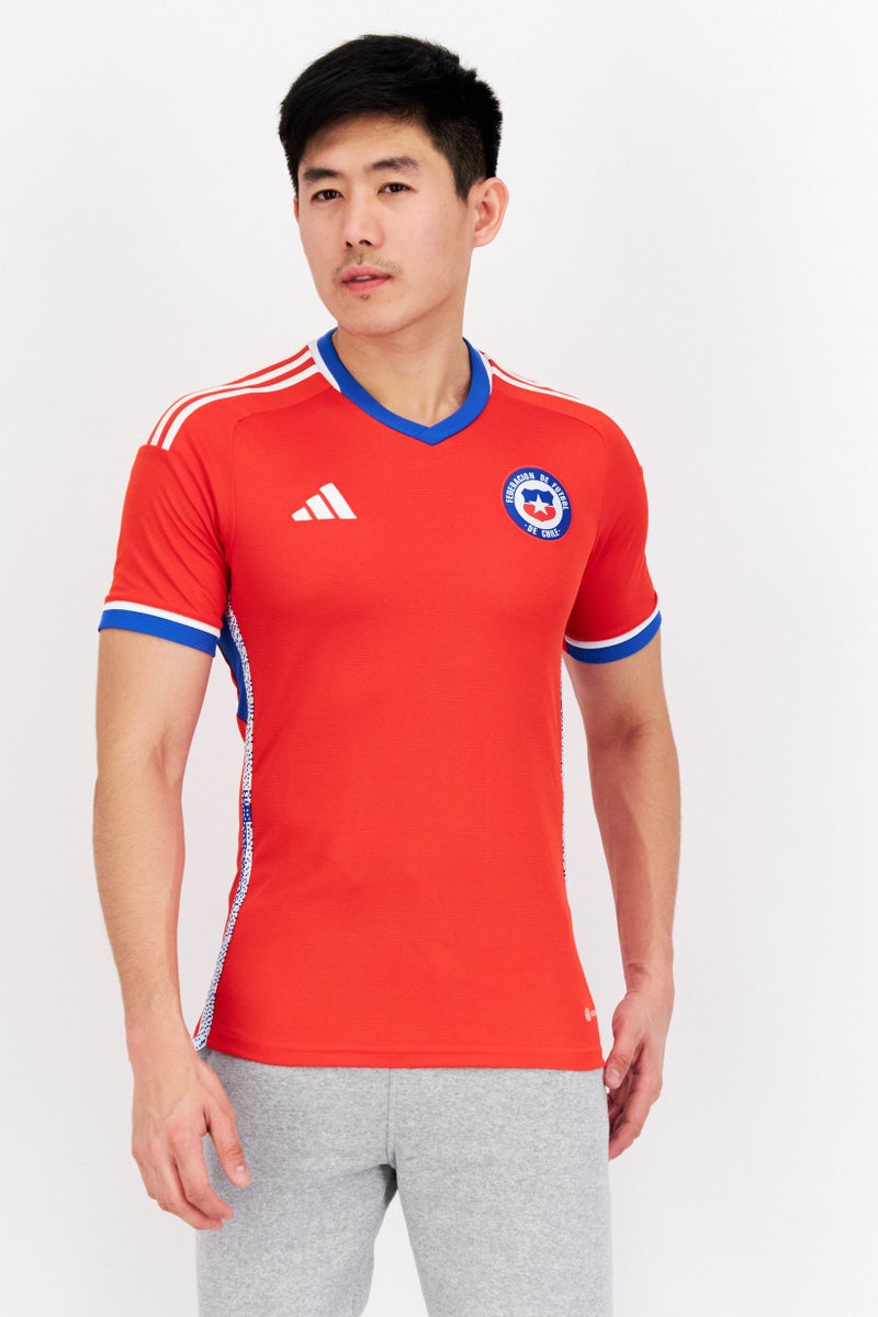 Adidas تي شيرت كرة القدم للرجال بأكمام قصيرة، أحمر - Image 1