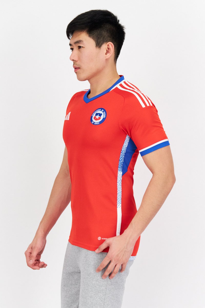 Adidas تي شيرت كرة القدم للرجال بأكمام قصيرة، أحمر - Image 2