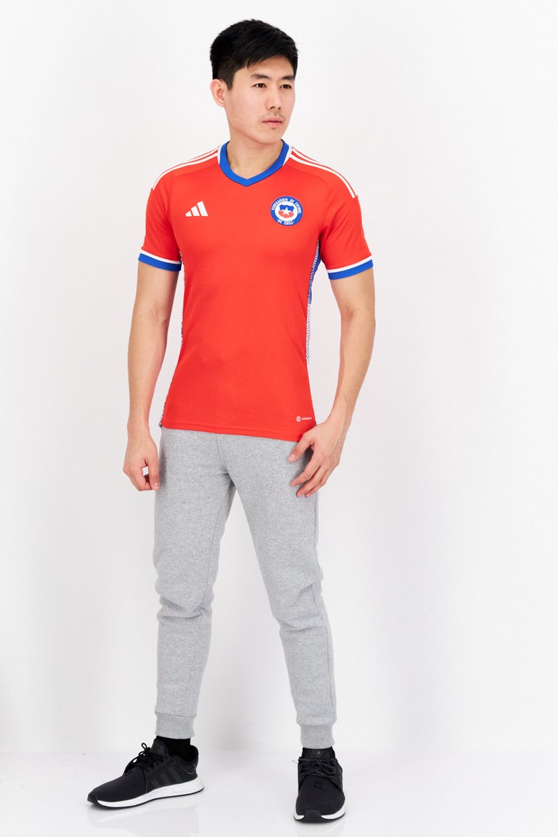 Adidas تي شيرت كرة القدم للرجال بأكمام قصيرة، أحمر - Image 4