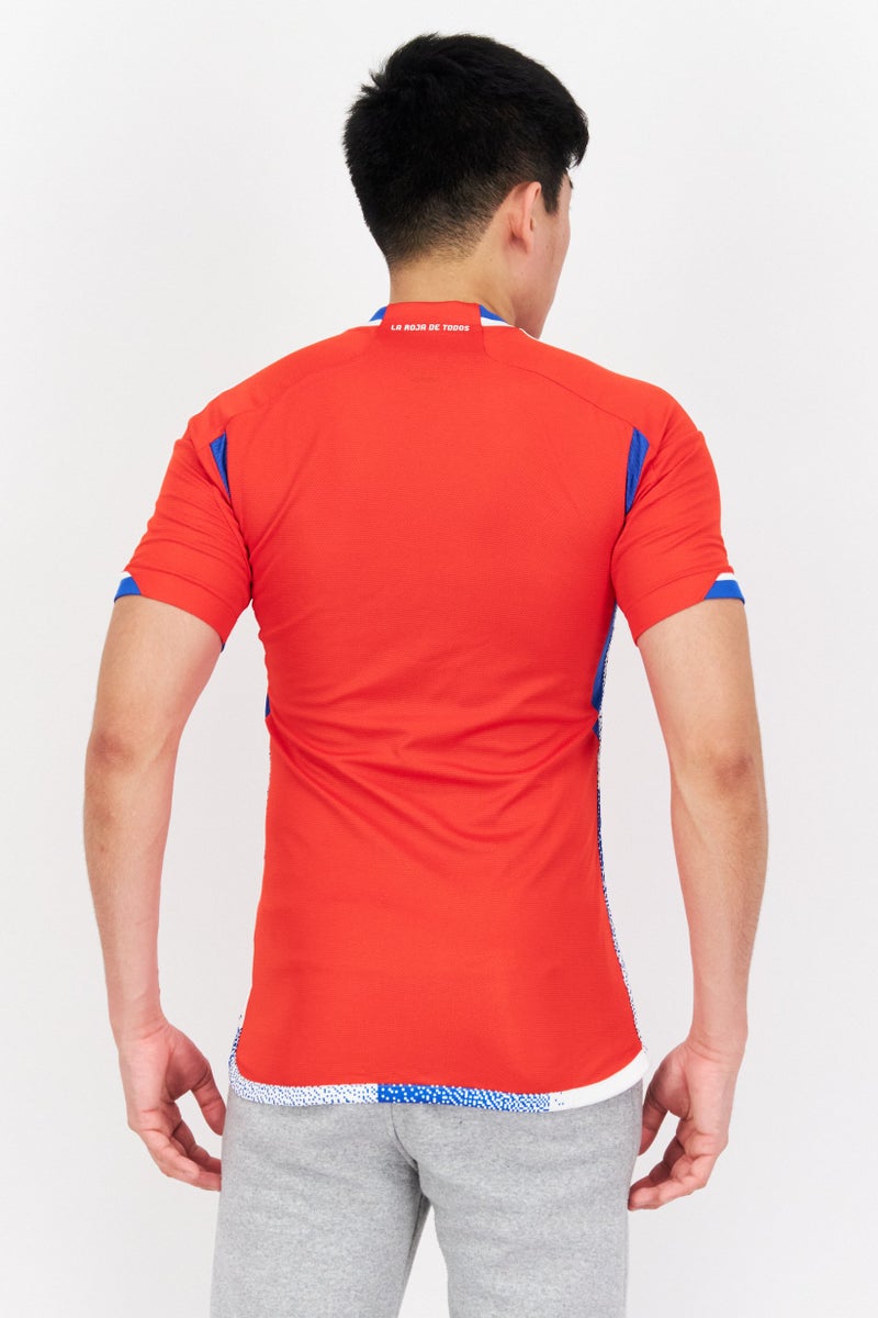 Adidas تي شيرت كرة القدم للرجال بأكمام قصيرة، أحمر - Image 3