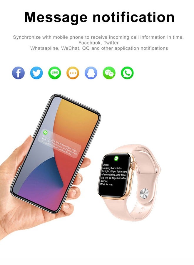 Smart Watch for Men Women Compatible with Android IOS 2.1 inch Full Touch Screen Bluetooth Fitness Tracker Sleep Monitor, Pink  - Image 2