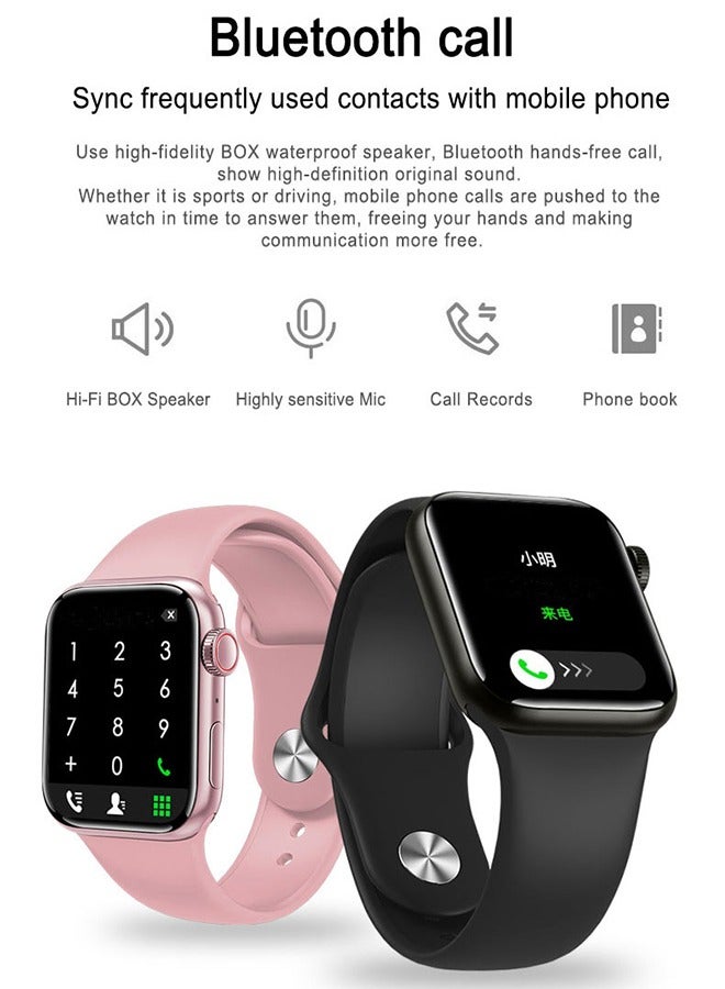 Smart Watch for Men Women Compatible with Android IOS 2.1 inch Full Touch Screen Bluetooth Fitness Tracker Sleep Monitor, Pink  - Image 5
