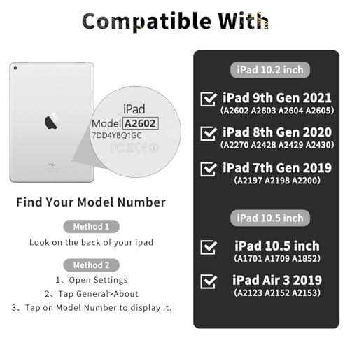 FUWANG Keyboard Case for iPad 9th 8th 7th Generation 10.2 inch, Detachable 7 Colors Backlit for iPad 9th Generation Case with Keyboard, Keyboard Case for iPad Pro 10.5"/Air 3rd Gen, with Pencil Holder - Image 2