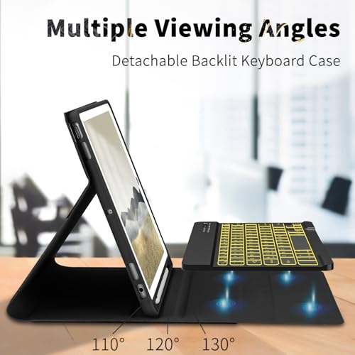 FUWANG Keyboard Case for iPad 9th 8th 7th Generation 10.2 inch, Detachable 7 Colors Backlit for iPad 9th Generation Case with Keyboard, Keyboard Case for iPad Pro 10.5"/Air 3rd Gen, with Pencil Holder - Image 5