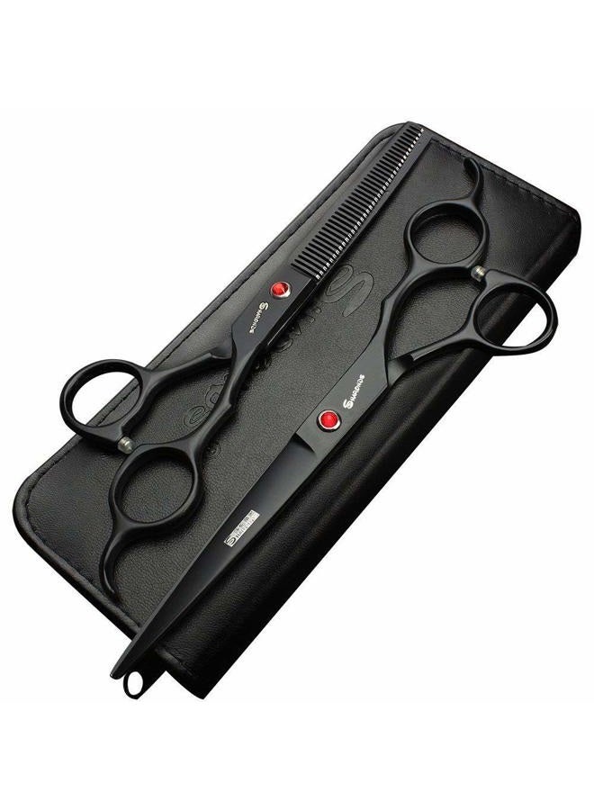 SHARONDS 7.0 Inch Stainless Steel Professional Barber Scissors Hair Thinning Scissors Hairdresser or Home Hairdresser Variant/Hybrid Scissors (scissors set) - Image 1