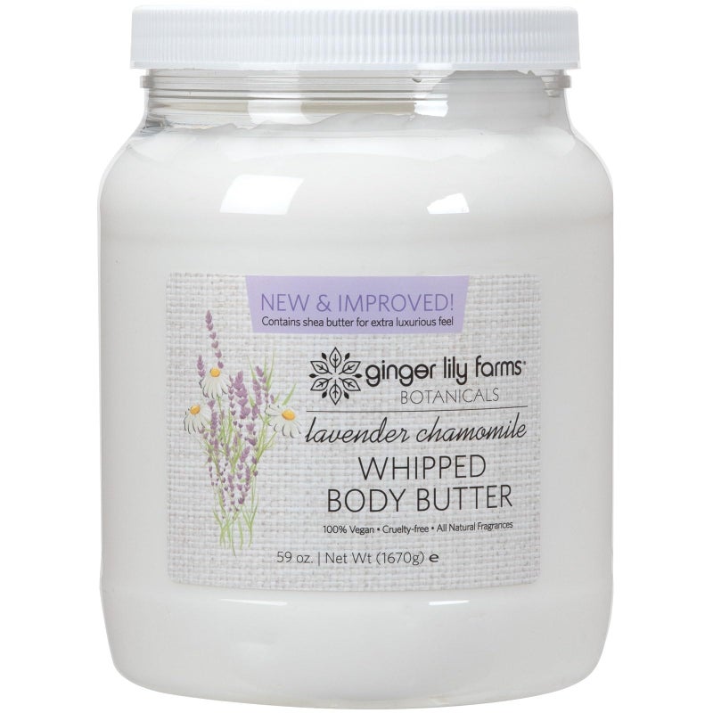 Ginger Lily Farms Botanicals Whipped Body Butter for Dry Skin, Ultra-Hydrating, 100% Vegan & Cruelty-Free, Lavender Chamomile, 59 Ounces - Image 1