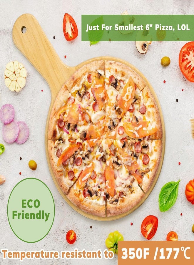 LorisArm 7" Mini Pine Wood Cutting Board with Handle, Small Serving board Wooden Round Pizza Peel Paddle for Homemade Baking Pizza Bread Cake Fruit Vegetables. - Image 5