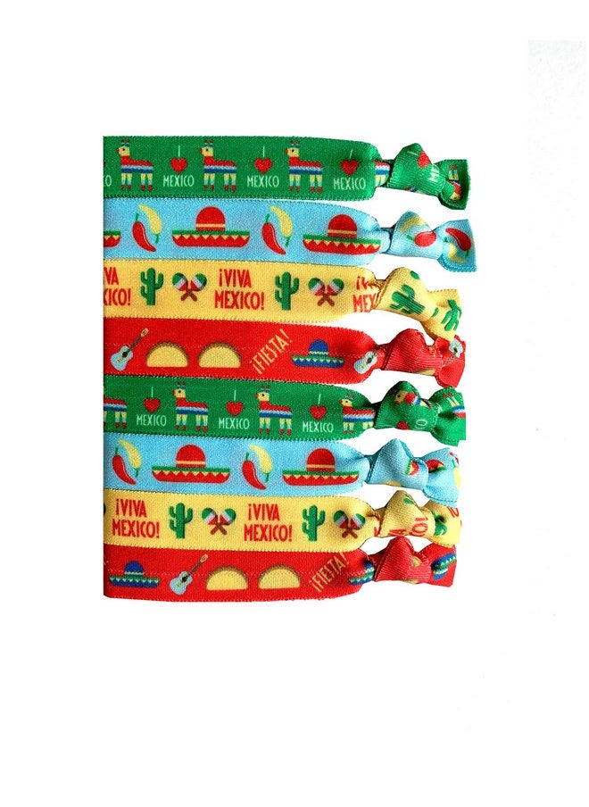 Sportigift Sportigift 8 Piece Mexico Hair Ties - Mexican Themed Hair Accessories - Hair Ties for Cinco de Mayo - 8 Count  - Image 1