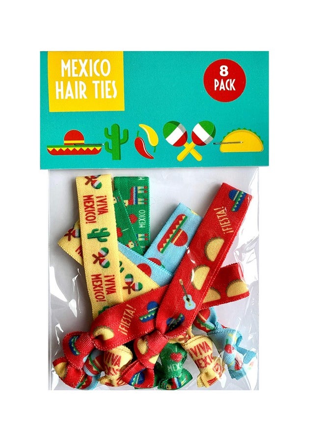 Sportigift Sportigift 8 Piece Mexico Hair Ties - Mexican Themed Hair Accessories - Hair Ties for Cinco de Mayo - 8 Count  - Image 3