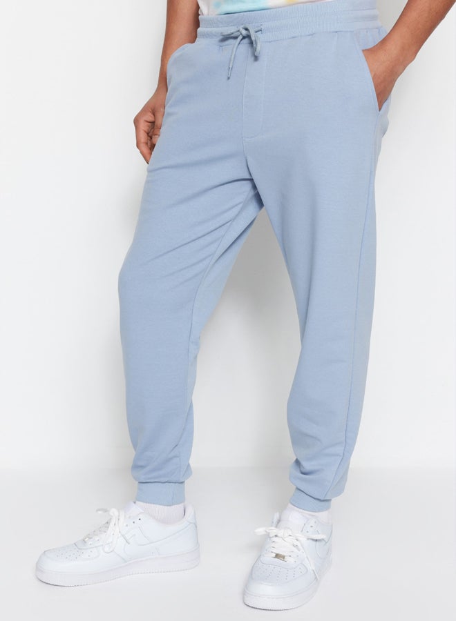 trendyol Blue Basic Regular/Normal Cut Elastic Leg Jogger Sweatpants - Image 2