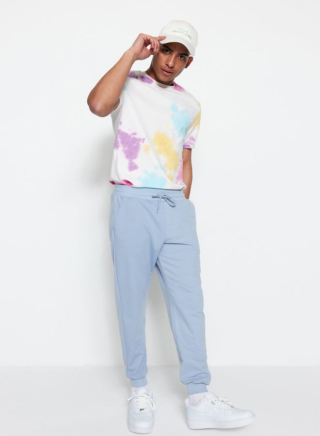 trendyol Blue Basic Regular/Normal Cut Elastic Leg Jogger Sweatpants - Image 3