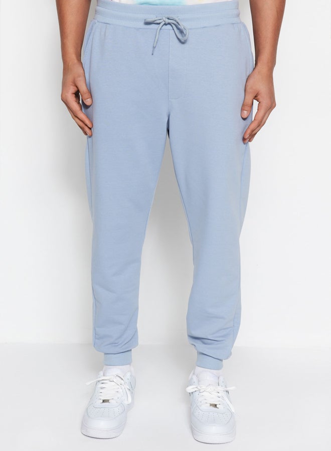 trendyol Blue Basic Regular/Normal Cut Elastic Leg Jogger Sweatpants - Image 5