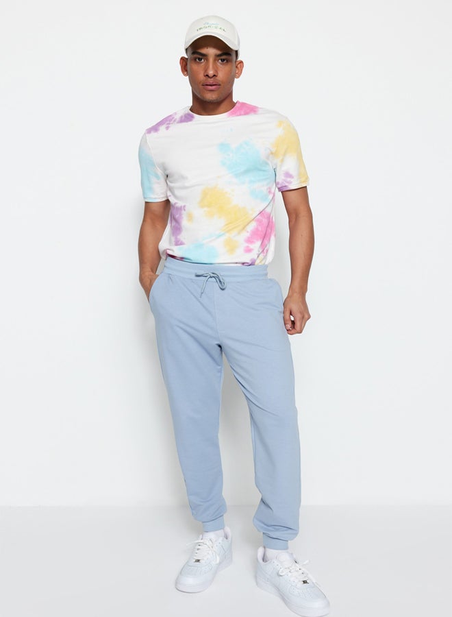 trendyol Blue Basic Regular/Normal Cut Elastic Leg Jogger Sweatpants - Image 4