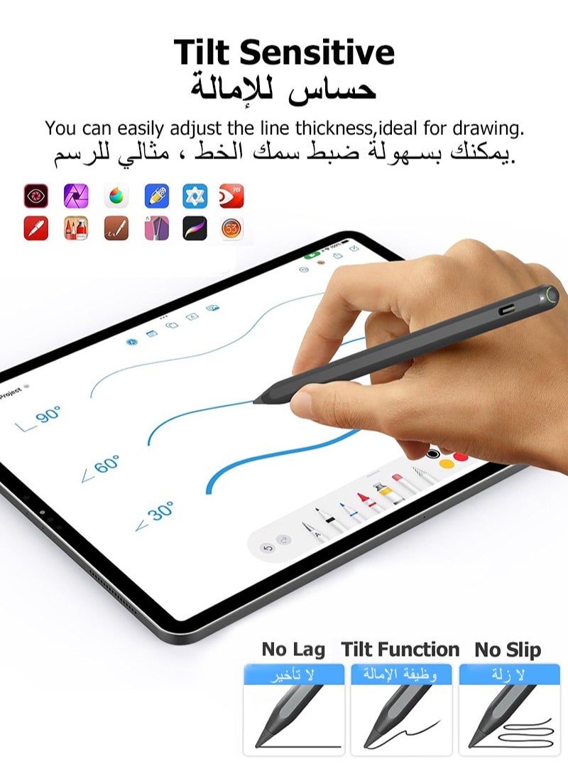 iPad Pencil 2nd Generation with Magnetic Wireless/ USB-C Charging and Palm Rejection, Stylus Pen Compatible with Apple iPad Pro 11-inch 1/2/3/4 & 12.9-inch 3/4/5/6, iPad Air 4/5, iPad mini 6 (Black) - pzsku/ZD815FD7A28CD5FECB964Z/45/_/1729270620/00d6a351-b15d-4c36-b561-0383926393d0