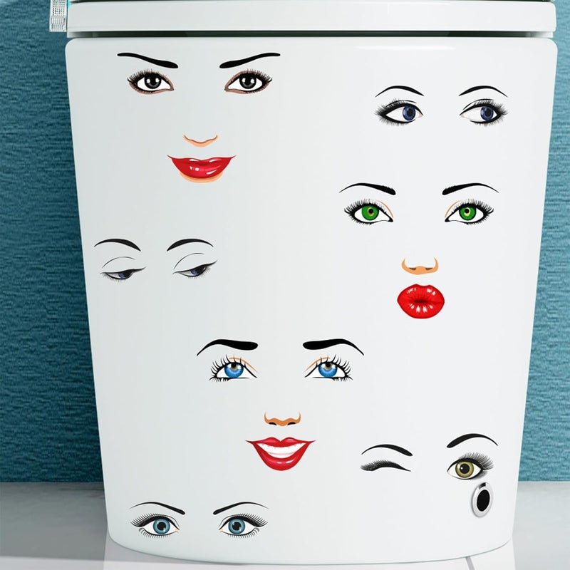 2 Sheets Facials Sticker Face Expression Eyes Eyebrows Nose Stickers for Flower Pots Water Bottle Decoration Facials - Image 3