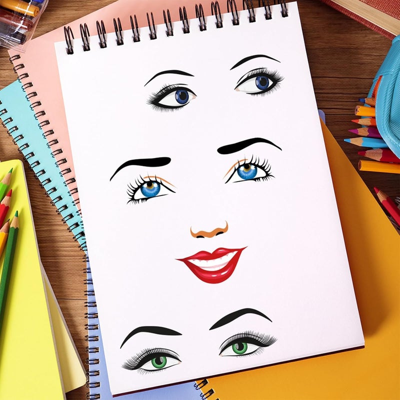 2 Sheets Facials Sticker Face Expression Eyes Eyebrows Nose Stickers for Flower Pots Water Bottle Decoration Facials - Image 2