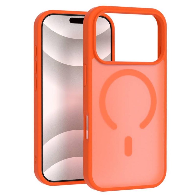 MS TPU MagSafe Case for iPhone 13 with Skin Feel and Strong Magnetic plus Shockproof plus Drop Protection in Orange - Image 1