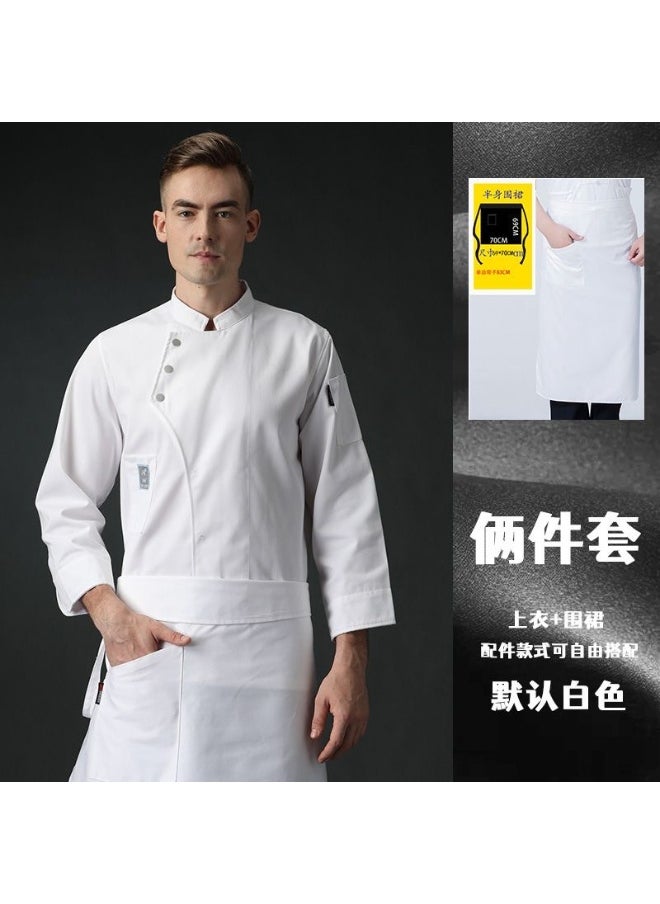 NIBEMINENT Shirt Jaket Barber Breathable Short Coat Sleeve Uniform  Wear Restaurant Sushi Chef Costumes Waiter Kitchen Cook  - Image 1