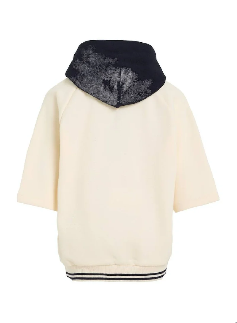 TOMMY HILFIGER Boys' Monotype Stamp Arch Logo Hoodie - Cotton/ Polyester, Beige