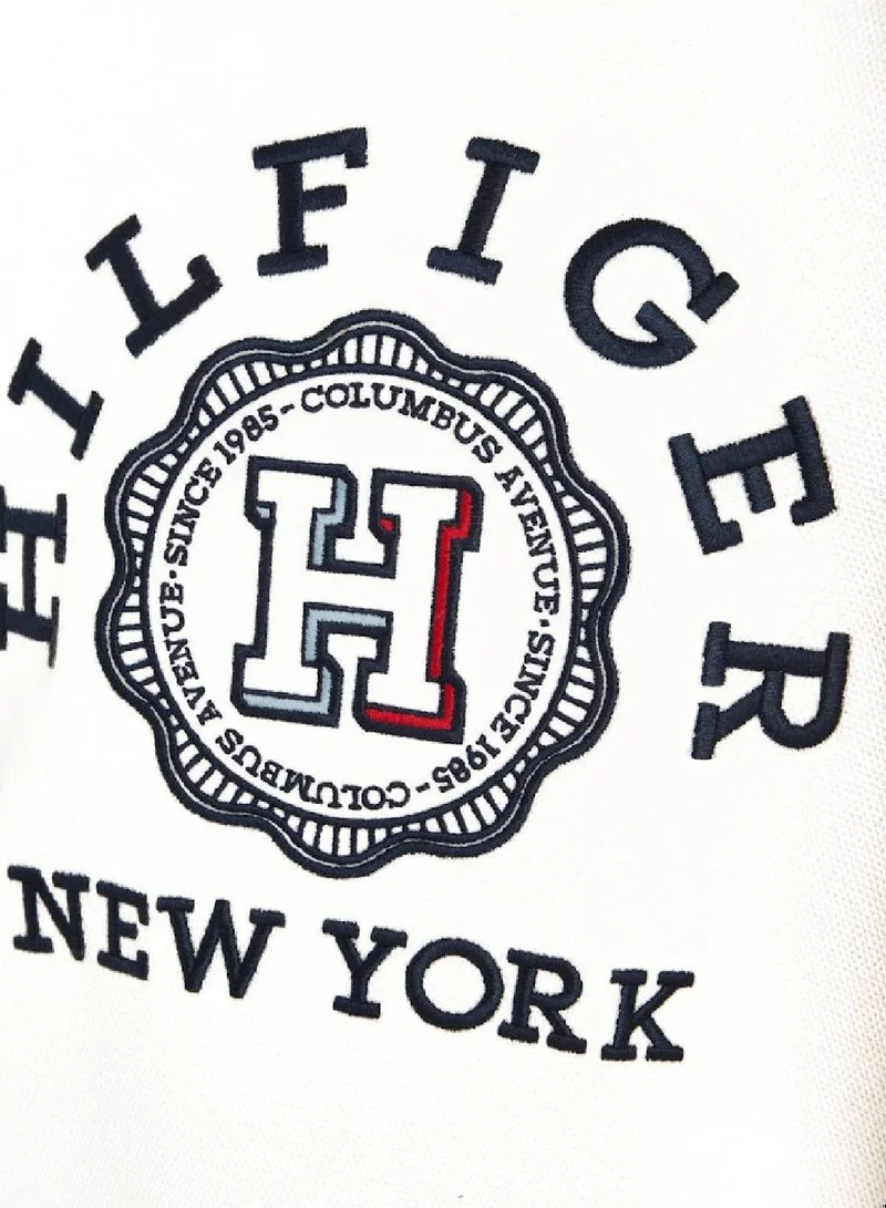 TOMMY HILFIGER Boys' Monotype Stamp Arch Logo Hoodie - Cotton/ Polyester, Beige