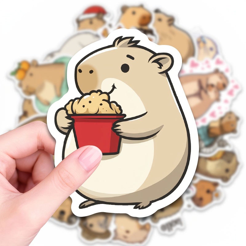 1 Set 50pcs New Capybara Cartoon Animals Waterproof Stickers Decorate Suitcase Computer Mobile Phone Guitar Graffiti - Image 1