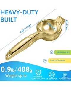 Bukela Lemon Squeezer,  Lemon Juicer Heavy Duty Lime Squeezer， Easy & Fast Juicing Citrus Squeezer, Hand Juicer Squeezer for Seedless Juicing, Easy to Clean Lemon Press Squeezer, Manual Juicer, Gold  - Image 3