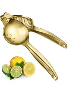 Bukela Lemon Squeezer,  Lemon Juicer Heavy Duty Lime Squeezer， Easy & Fast Juicing Citrus Squeezer, Hand Juicer Squeezer for Seedless Juicing, Easy to Clean Lemon Press Squeezer, Manual Juicer, Gold  - Image 1