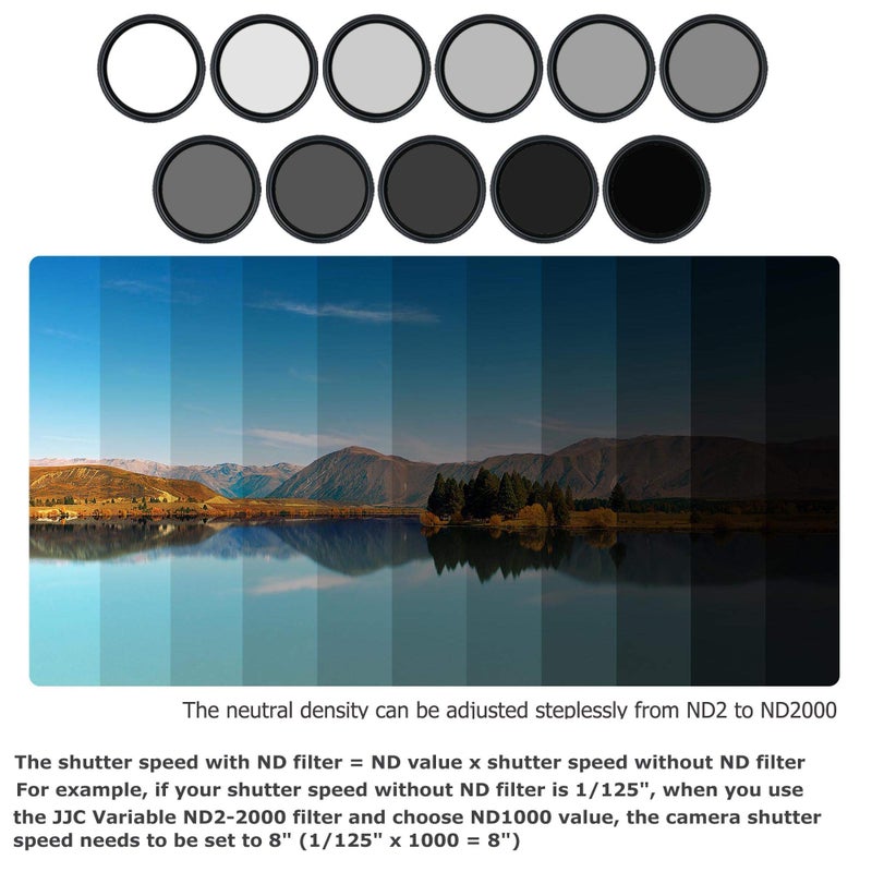JJC 40.5mm ND Filter ND2-2000 VND Variable Neutral Density Adjustable Fader for Sony ZV-E10 II ZVE10 A7CII A7C ZV-E1 ZVE1 ZV-1F A6400 A6300 A6100 A6000 with E 16-50mm Kit Lens or FE 28-60mm Kit Lens - Image 4