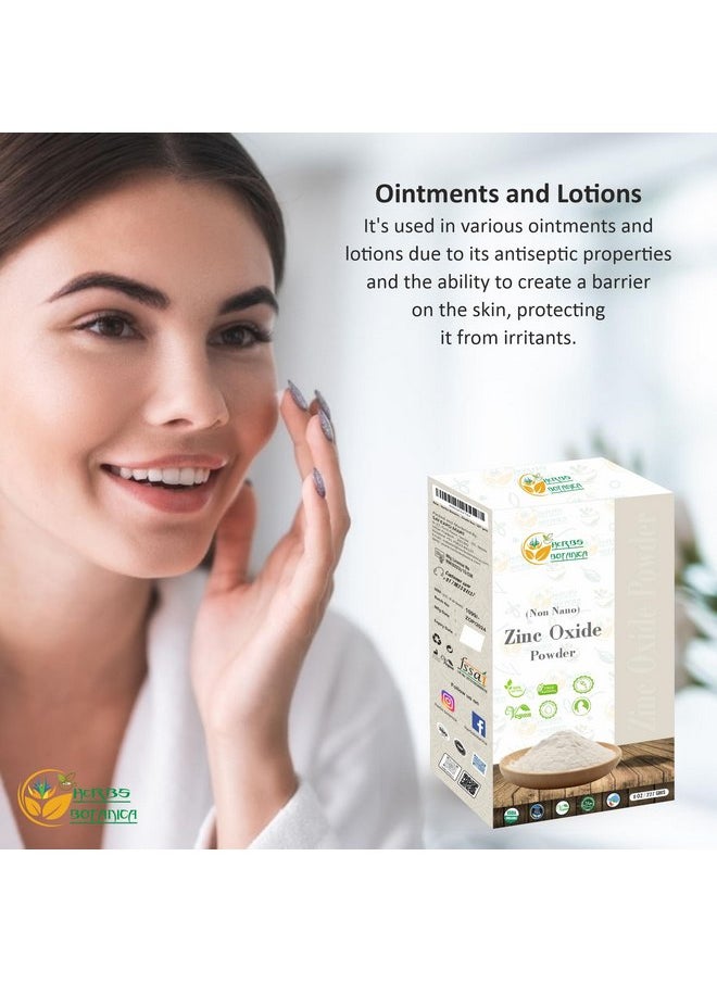 هيربس بوتيانيكا - مسحوق أكسيد الزنك من شركة Herbs Botanica، مسحوق أكسيد الزنك غير النانوي العضوي لحماية البشرة والشفاء وكريم طفح الحفاضات لدى الأطفال وكريم الوقاية من الشمس وحب الشباب ومستحضرات التجميل وكريم DIY بدرجة صيدلانية 8 أونصة / 227 جرام - Image 1