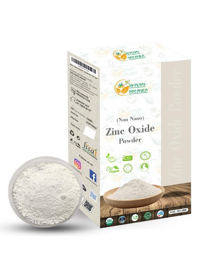 هيربس بوتيانيكا - مسحوق أكسيد الزنك من شركة Herbs Botanica، مسحوق أكسيد الزنك غير النانوي العضوي لحماية البشرة والشفاء وكريم طفح الحفاضات لدى الأطفال وكريم الوقاية من الشمس وحب الشباب ومستحضرات التجميل وكريم DIY بدرجة صيدلانية 8 أونصة / 227 جرام - Image 1
