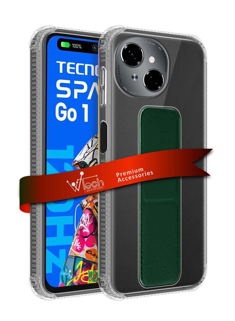 Tecno Spark Go 1 4G 2024 TPU Hand Grip Air Pillow Case Cover - Clear/Dark Green